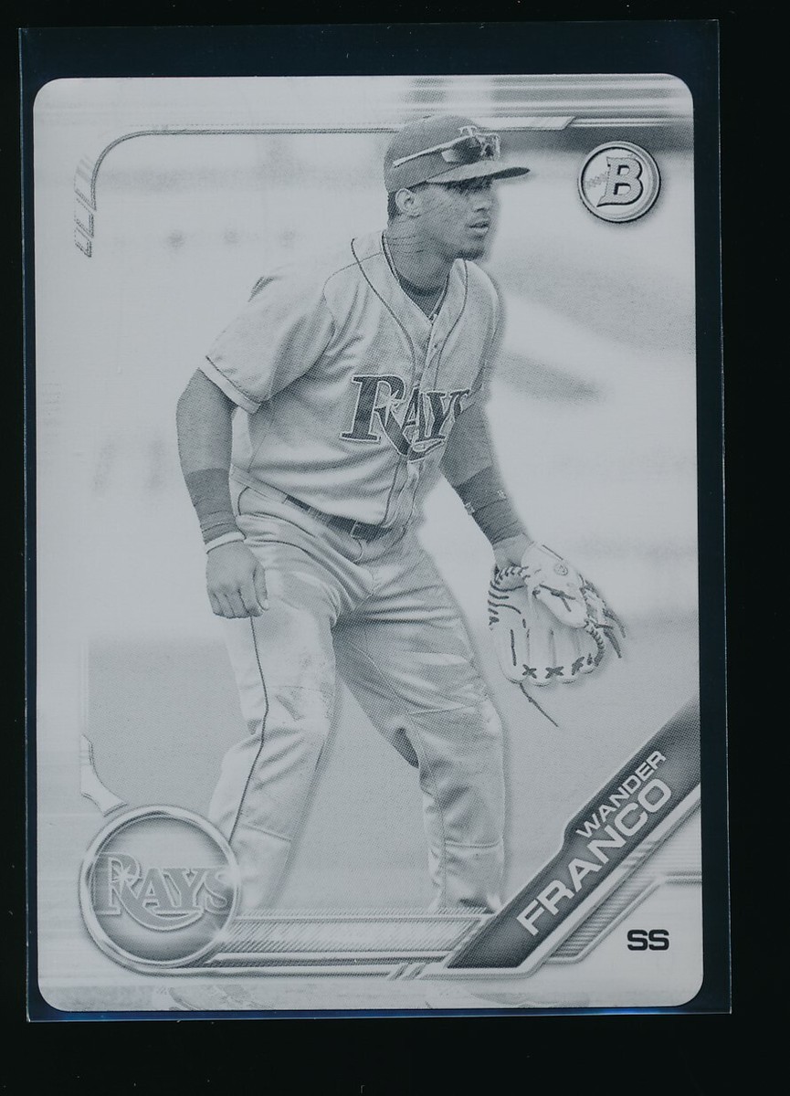 WANDER FRANCO 2019 Bowman Chrome Draft BLACK PRINTING PLATE