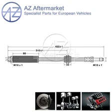 Fits Ford Focus C-Max 1.4 1.6 dCi 1.8 2.0 AZ Rear Brake Hose #2 3M512282GD