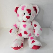 Build A Bear Teddy Plush Valentine Hearts Print Stuffed Animal Toy 2010
