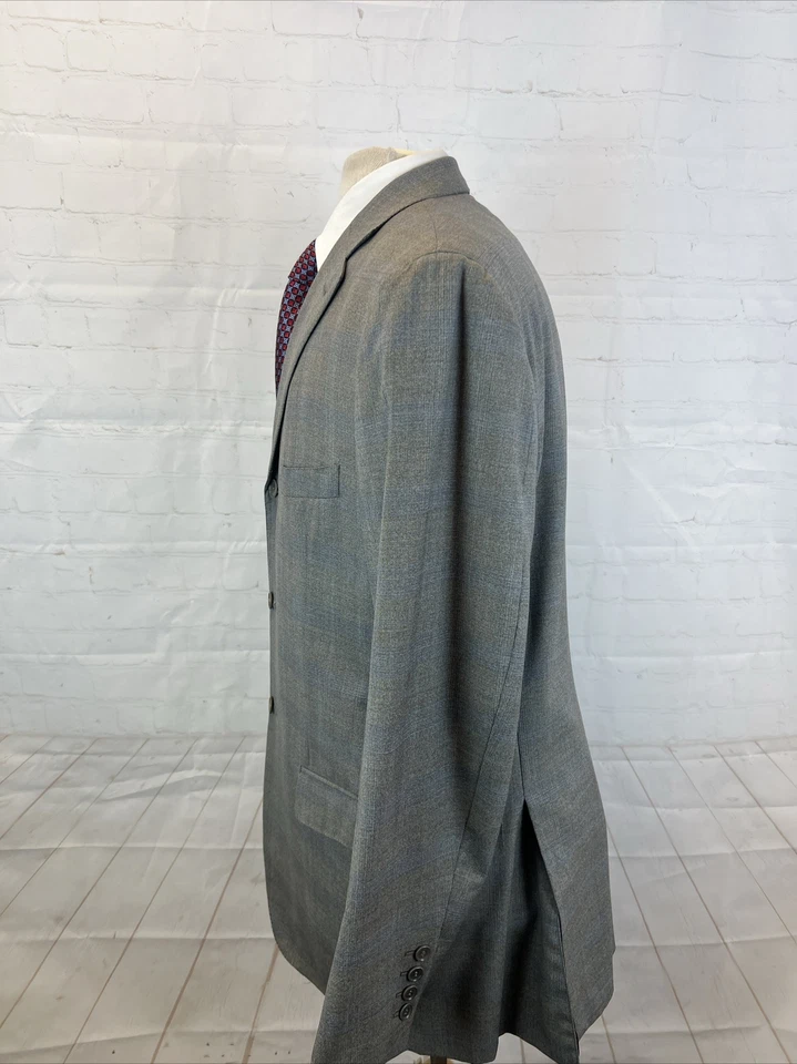 Blazer de lana a cuadros gris azul Isaia de SUPER 120'S 44L $4,195 para hombre Foto 4 de 4
