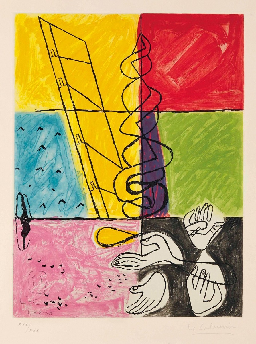 Poster Le Corbusier - Unite planche - 1953 - high quality digital