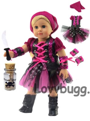Pirate Costume TREASURE MAP Pink Tutu for 18'' American Girl  Doll Clothes DEAL!