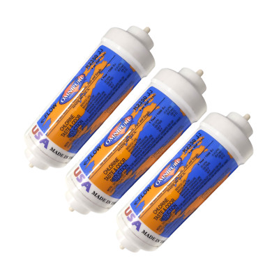 Omnipure K2350-JJ Inline 4oz. KDF/GAC 6'' x 2'' Postfilter 1/4'' Tube 3 PACK