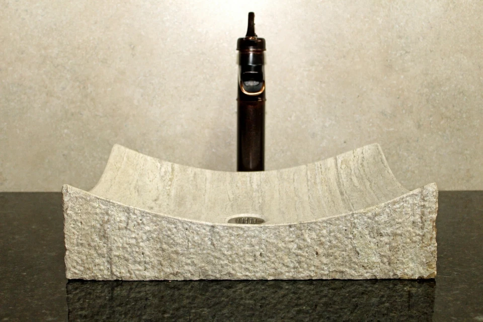 Stone sink bathroom vessel sink travertine marble sinks - Image 3 of 4