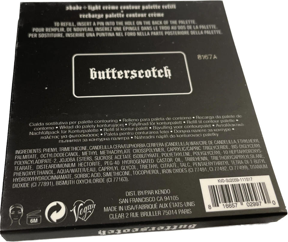 NIB, KAT VON D KVD Shade Light Crème Contour Palette Refill BUTTERSCOTCH 0.12 OZ - Image 2 of 4