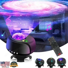 Galaxy Projector Starry Sky Night Light Ocean Wave BT Speaker LED Lamp w/ Remote