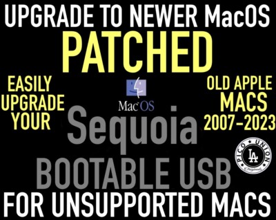 Bootable PATCHED MacOS Sequoia USB Unsupported Apple MacBook Pro Air iMac