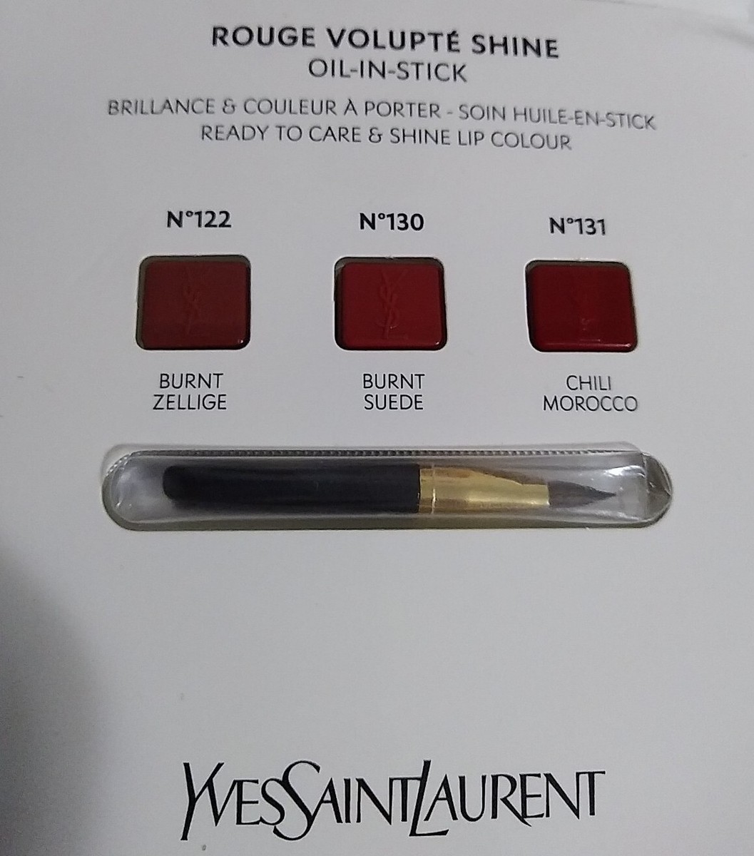 Yves Saint Laurent Rouge Volupte Shine Oil In Stick Sample Card | eBay