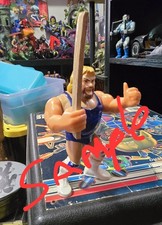 (2) HACKSAW JIM DUGGAN 2x4 WWF HASBRO SERIES 2 1991 REPRO REPLICA READ DESC L👀K