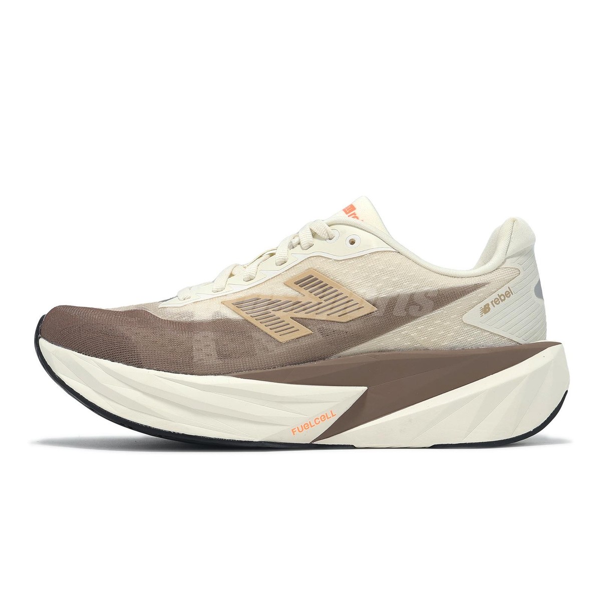 中古New Balance FuelCell Rebel v5 D 25 New Balance FuelCell Rebel V5 D Wide NB Beige Women Racing Running