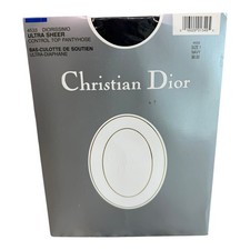 Christian Dior Diorissimo Ultra Sheer Control Top Pantyhose Size 1 Navy 4533