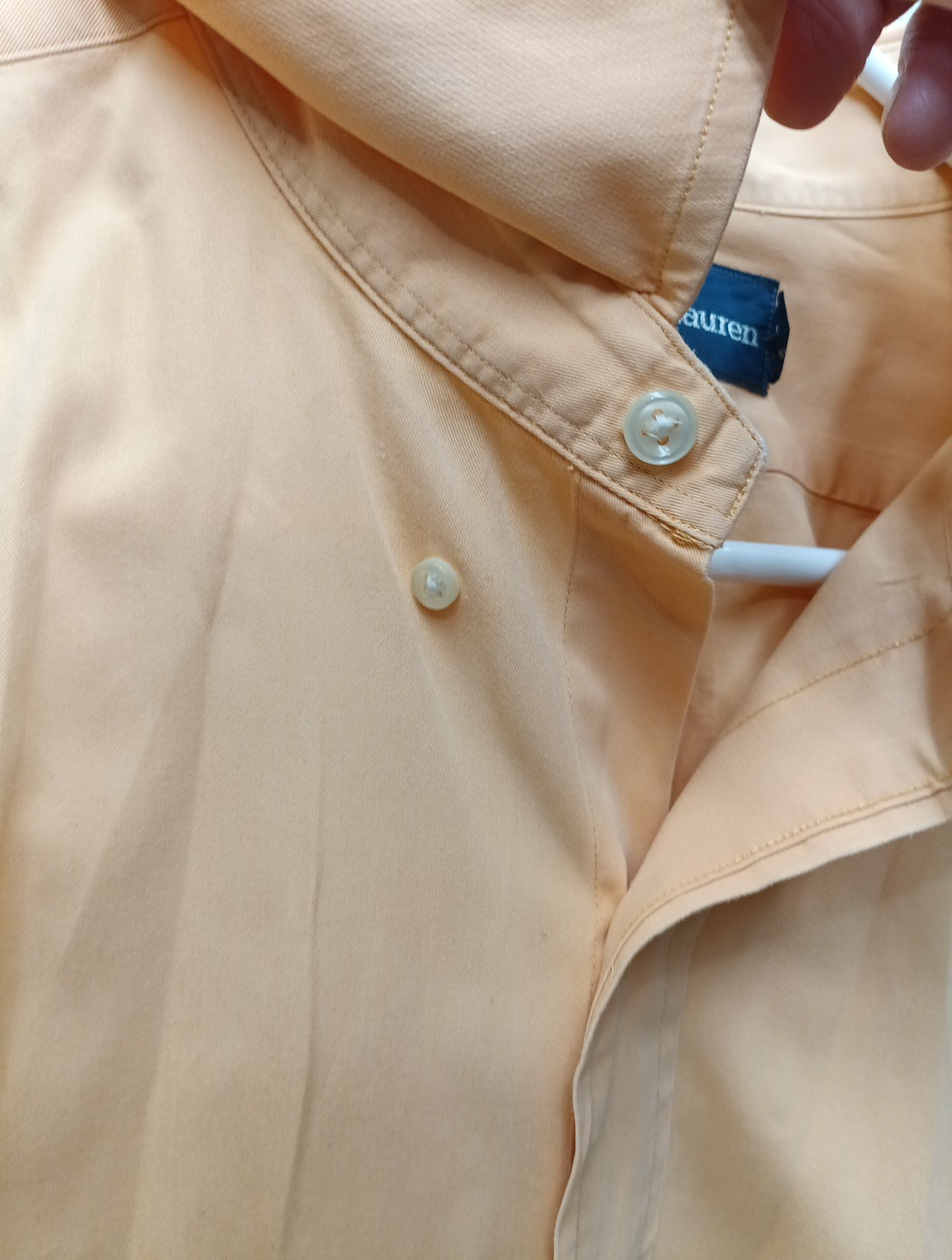 Polo Ralph Lauren camicia bottoni grande blu albicocca pony outdoor abito Blake uomo