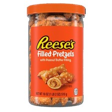 Pretzel ripieni di burro di arachidi Reese's, dimensione di condivisione 18 once.