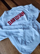 Champion Reverse Weave DAVIDSON College Crewneck Heavy Duty Sweat Shirt Size S