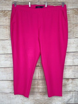 TORRID 4 Short Women's Hot Pink Glo Pull-On Relaxed Taper Pocket Pant 4X EUC