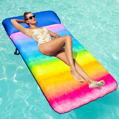 Oversized Pool Float Lounger, 72'' X-Large Fabric Covered Pool Floats Adult with