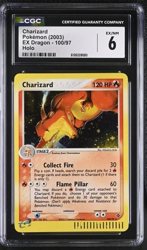 CGC 6 Charizard 100/97 Holo EX Dragon Pokemon Card