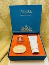 Lalique Les Gestes Parfumes Miniatures Parfum Parfum lotion and Parfume Soap NIB