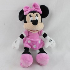 Disney Minnie Mouse 9" Beanbag Plush Stuffed Animal Toy Doll Pink Dress