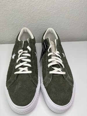 Converse One Star Suede Sneakers Olive Green White Star Men s Size 13 New