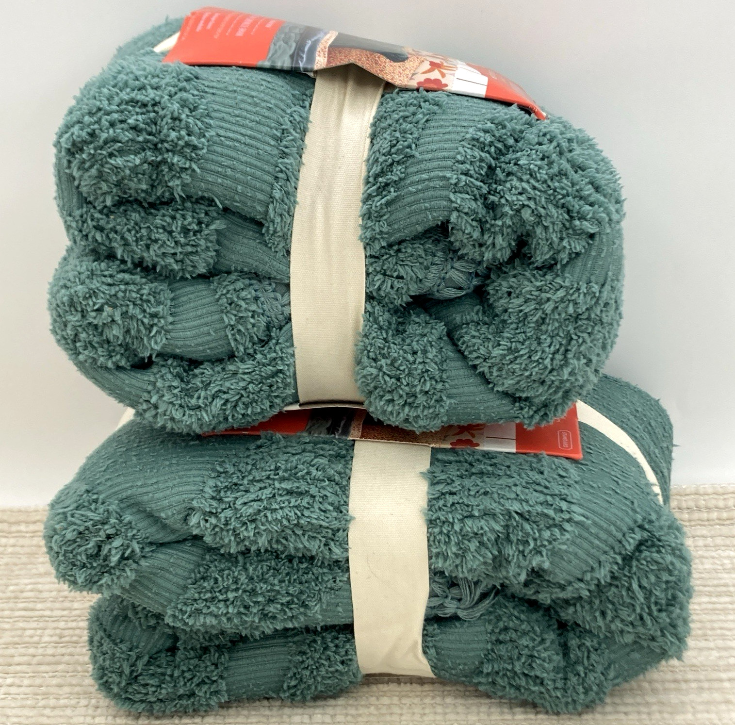 2 Opalhouse Jungalow Vintage Chenille Pillow Shams Sunset & Vine Green Standard