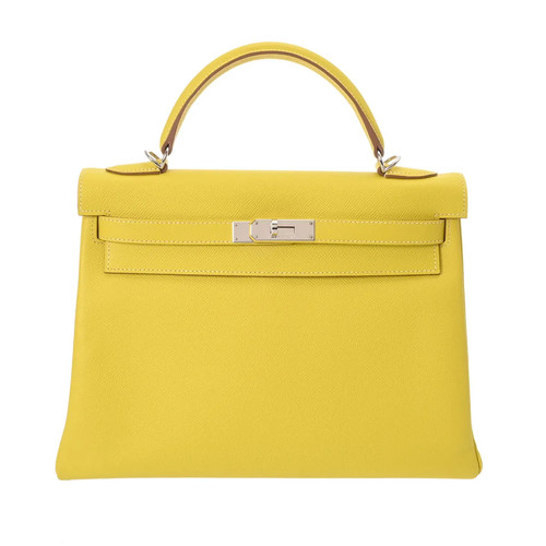 Hermes Kelly 32 Retourne Candy 721103 Handbag Epsom Leather Gray #WB313