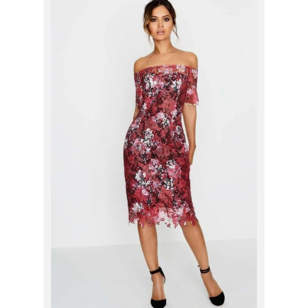 paper dolls high neck lace midi dress in taupe Paper Dolls high neck lace midi dress taupe, size 8