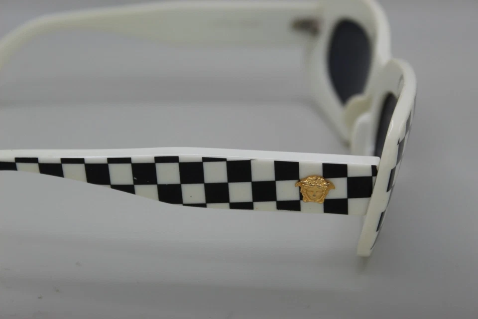 Gianni Versace 416 SC1 Elton John Vintage Sunglasses Checkered Black And White - Image 4 of 4