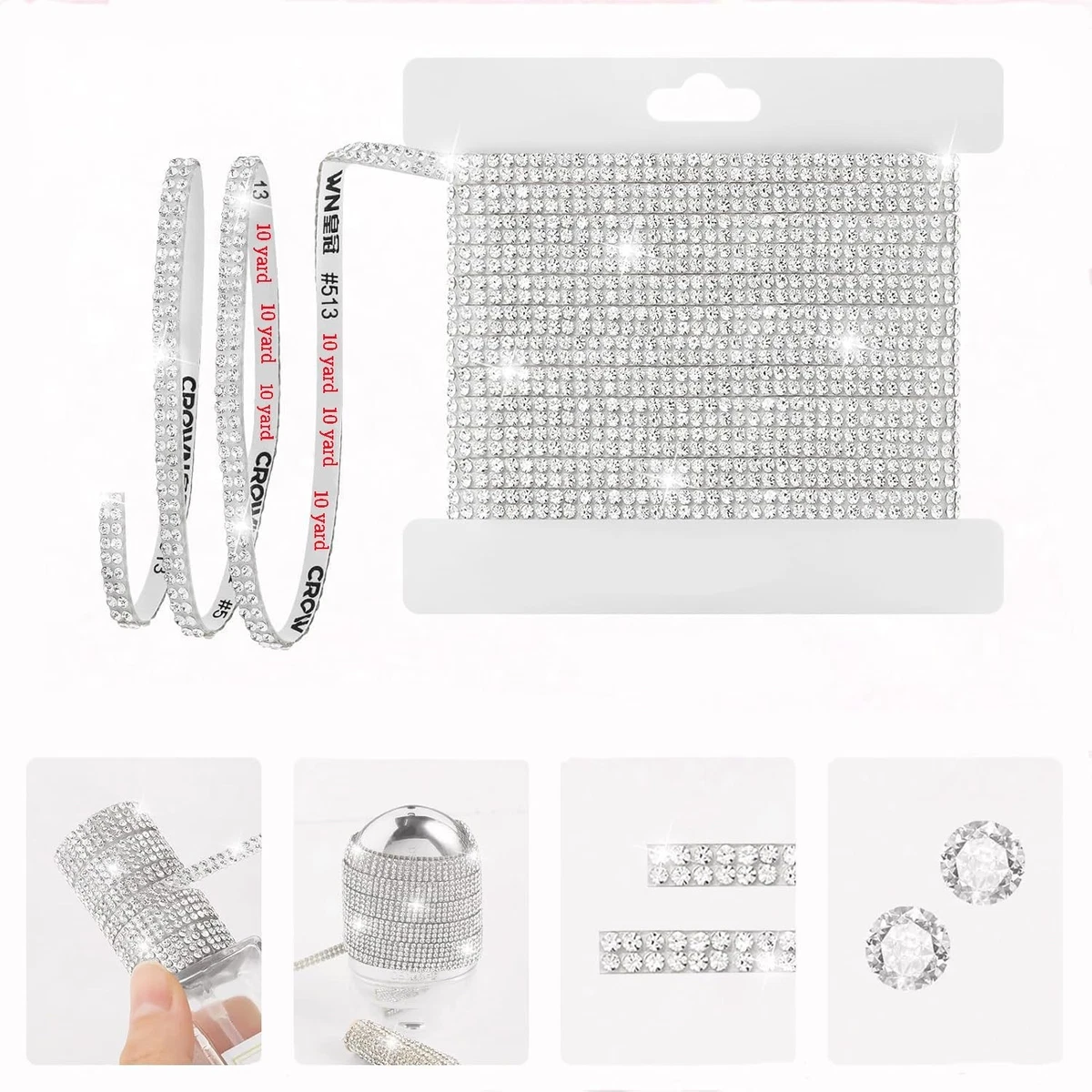 Pegamento Para Piel Cinta Adhesiva Diamantes De Imitación Kisstta | 1.5 Cm Ancho | Colores Púrpura Y Verde Cinta Termofusible Manualidades