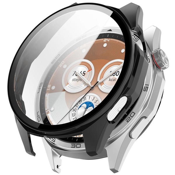 FüR Huawei Watch Gt 6 46Mm Kunststoff Watch SchutzhüLle + 9H Hart Glas Schwarz-image