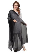 Chiffon Black Dupatta Long Stole Veli Hijab Lightweight Scarfs Multifunctional