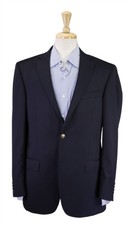 Hart Schaffner Marx Navy Blue w/ Gold Button Wool Blazer Jacket 40R