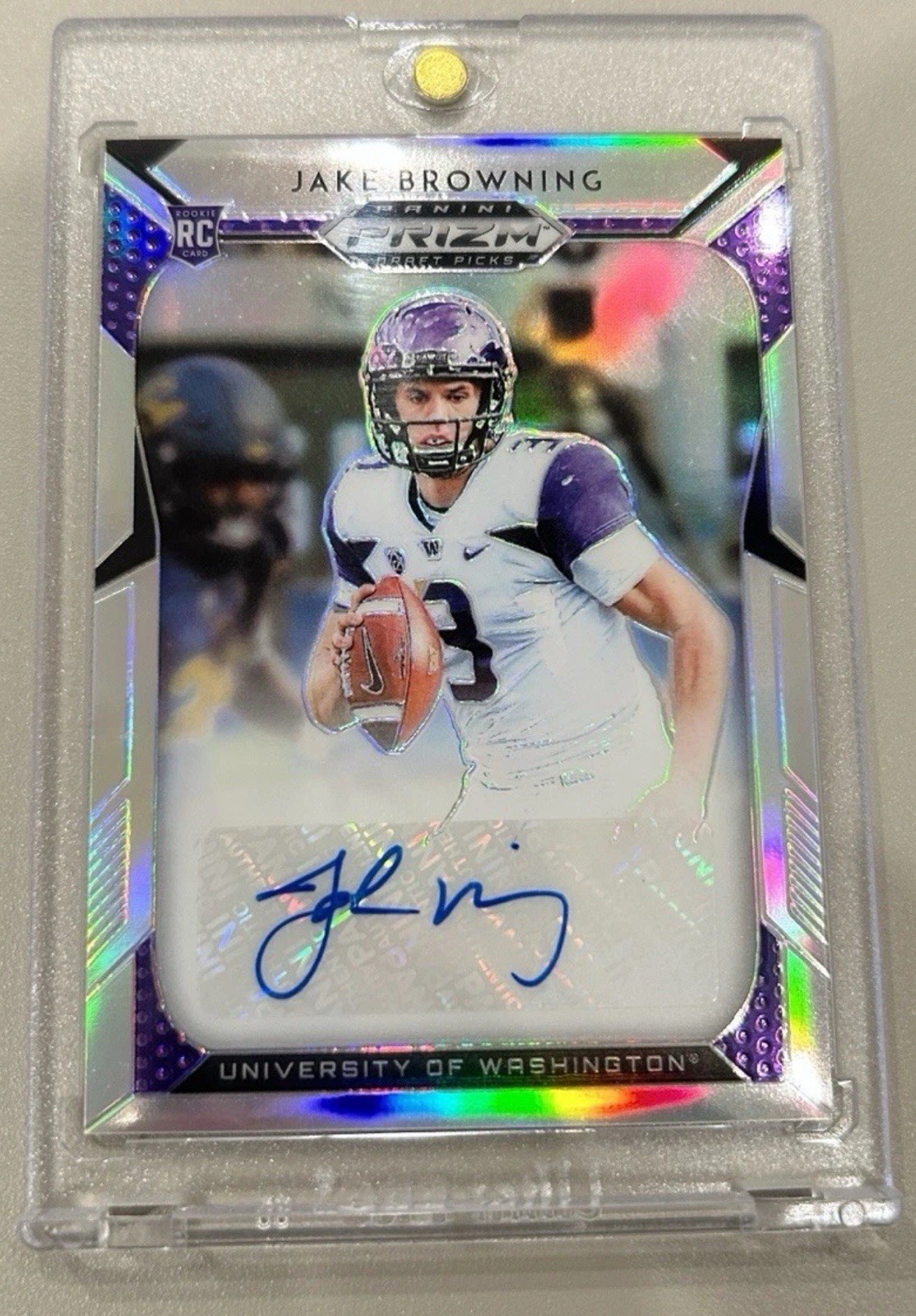 2019 Panini Prizm Draft Picks Jake Browning RC Silver Auto Cincinnati Bengals