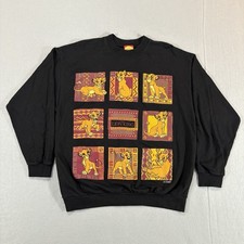 Vintage 90s Disney The Lion King Simba Sweatshirt Black Men's Size Large