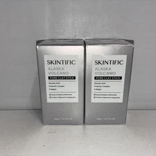 2 x SKINTIFIC Glycolic Clay Mask Alaska Volcano Detox Skin Clean Pores Blackhead