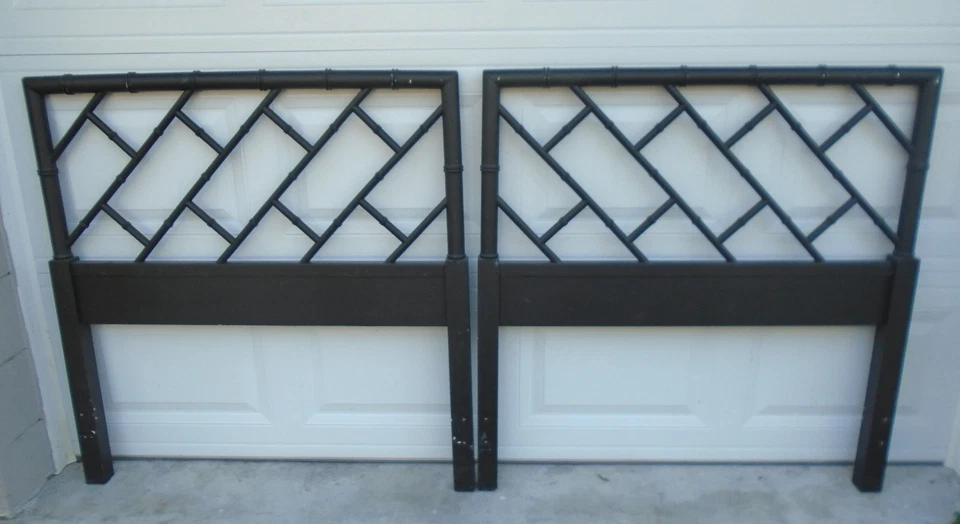 Juego 2 Calados Henry Link Imitación Bambú Doble Tamaño Calado Chippendale Par Boho Foto 2 de 4