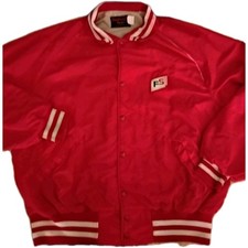 Vintage Pla Jac by Dunbrooke FS Seed Red Nylon Jacket Size 48 xl 50 Made in USA