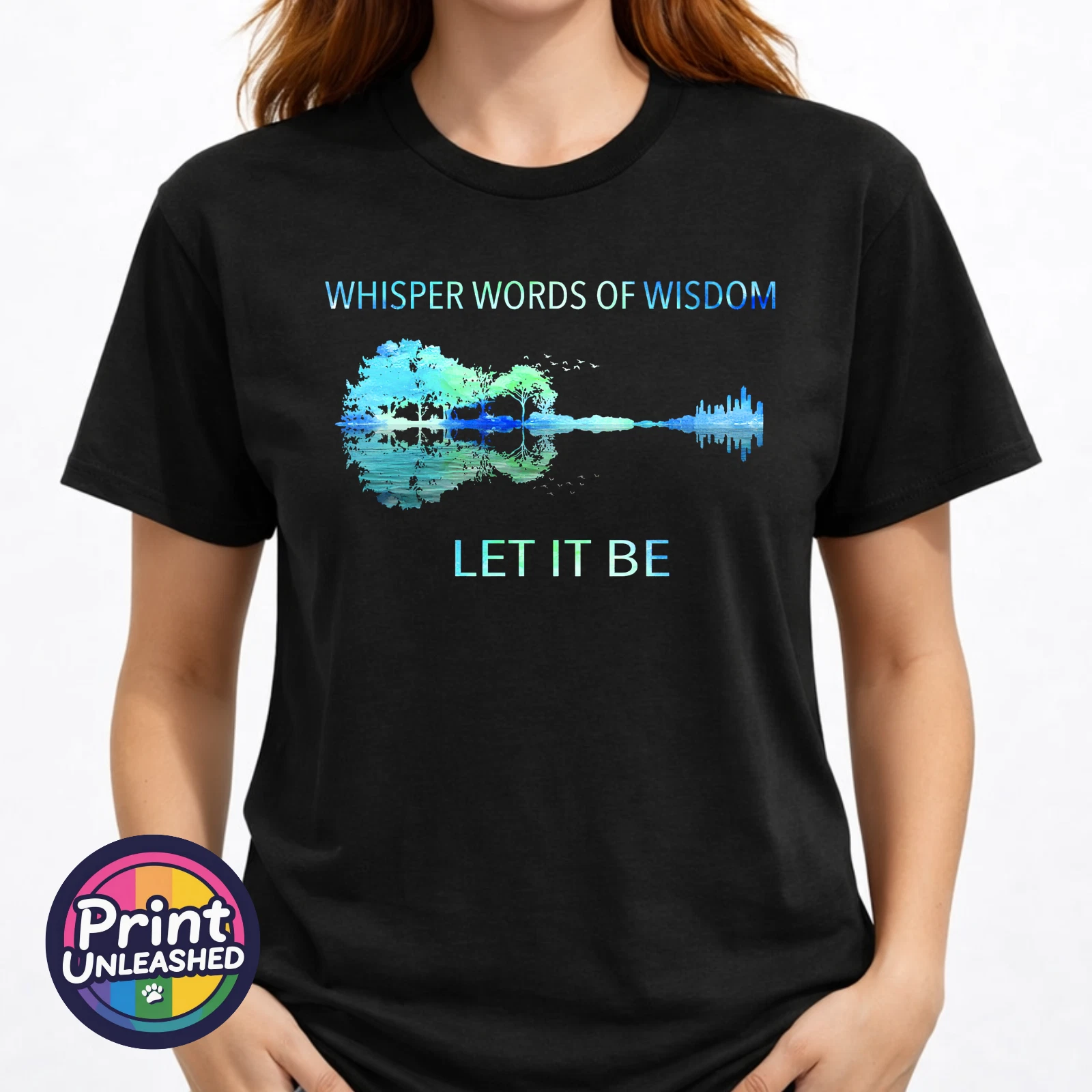 Music Graphic T-Shirt Let It Be Lyrics Unisex Guitar Print Nature Peace Tee
Opens in a new window or