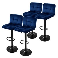 4Er Set Barhocker HöHenverstellbar Drehbar Barstuhl Bistrohocker Samt FußStüTze
