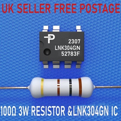 LNK304GN +1 Widerstand 100Ω 3 Watt - Reparaturset für AEG, Whirlpool, Bauknecht.