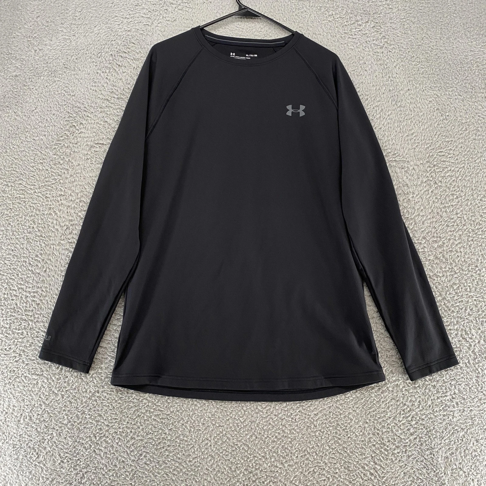 Under Armour Base 2.0 Shirt Mens XL Black ColdGear Fitted Base Layer Ski Hiking