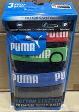 Puma 3 Pack Boxer Briefs Cotton Stretch Premium Underwear Size Medium 8-10