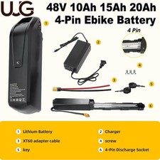 48V Ebike Battery Lithium Battery for Electric Bicycle 100W-1500W Motors w/ USB