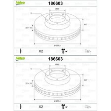 2X VALEO BREMSSCHEIBEN VORNE 256mm BELÜFTET PASSEND FÜR AUDI A1 A2 A3 SEAT