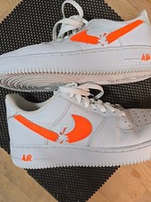 Nike Air Force 1 Low White (Orange Custom Painted Swoosh) One Of A Kind AF
