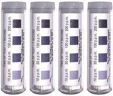 Chlorine Test Strips for Restaurants  Food Services, 4 X Vial of 100 Sanitizer
