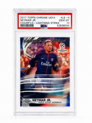Neymar Jr. 2017 Topps Chrome UEFA Lightning Strike Refractor PSA 10
