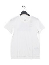 Adidas Women's T-Shirt M White Graphic Polyester with Cotton Basic New with tags