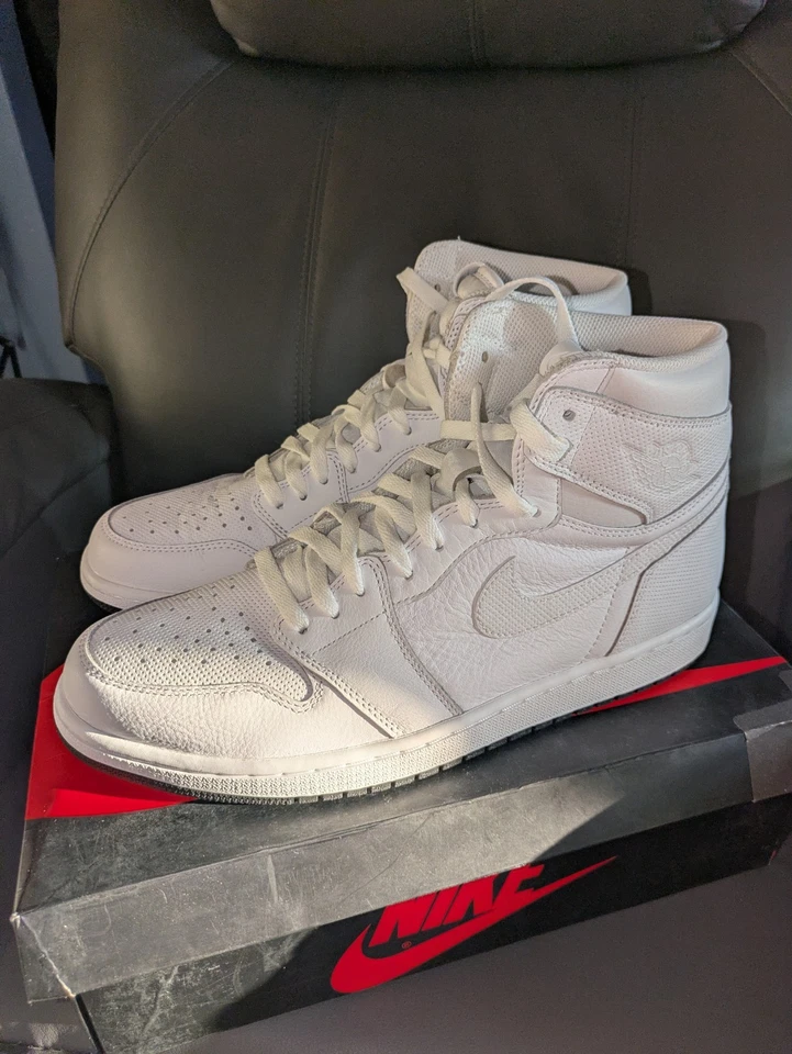 Talla 12 - Air Jordan 1 Retro OG Alto Blanco Perforado VNDS+ Og All Foto 4 de 4