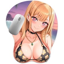 3D Mousepad Oppai Mouse pad with Wrist Rest Pain Relief Anime Manga pad Kitagawa
